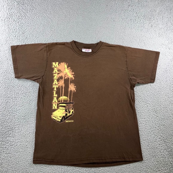 Euro Elegance Other - Vintage Mazatlan‎ Mexico Vacation T Shirt Mens XL Brown Euro Elegance Y2K Boxy